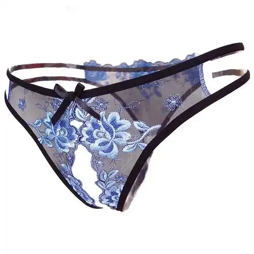 开档女士性感内裤诱惑全透明薄三角裤真人实拍小胸情趣内衣男爱