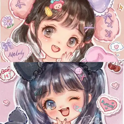 q版闺蜜头像美乐蒂79库洛米佳儿团练打卡