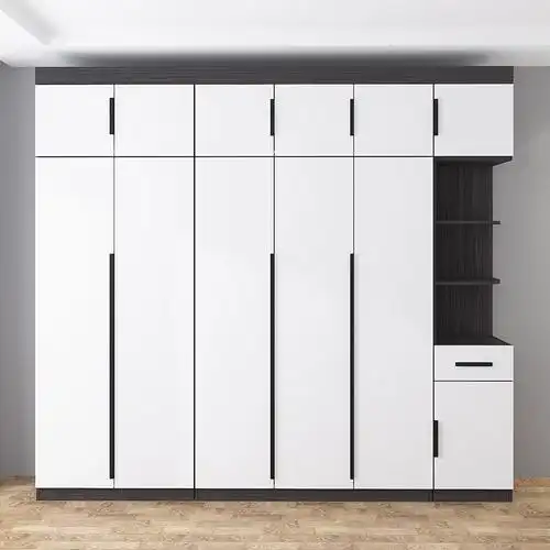 衣柜家用主卧室现代简约北欧实木四门组合整体定制白色轻奢大衣橱