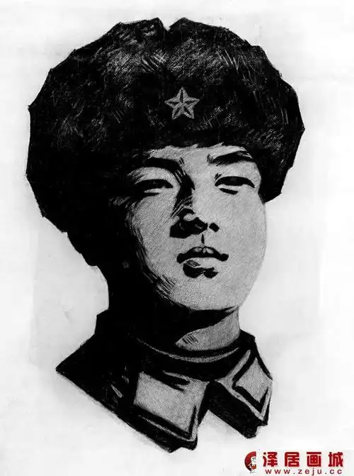 雷锋肖像素描图片雷锋素描头像高清大图