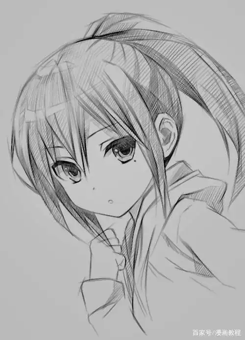 手绘日漫《约会大作战》素描风崇宫真那,漫画教程