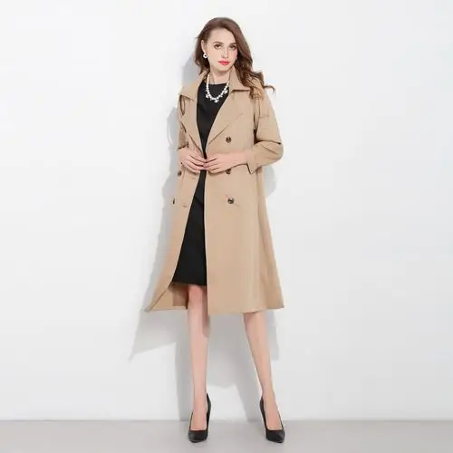 秋季新款风衣宽松显瘦双排扣肩章腰带中长款大衣外套大码 c561