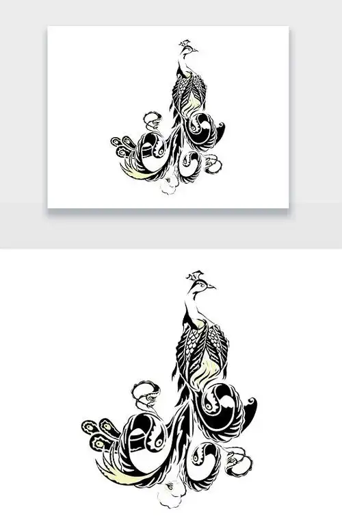 孔雀剪影图片-孔雀剪影素材下载-众图网