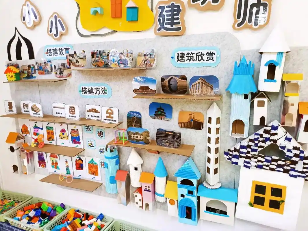 幼儿园小班建构区环境布置分享.#幼儿园环创 #环境创设 #建 - 抖音