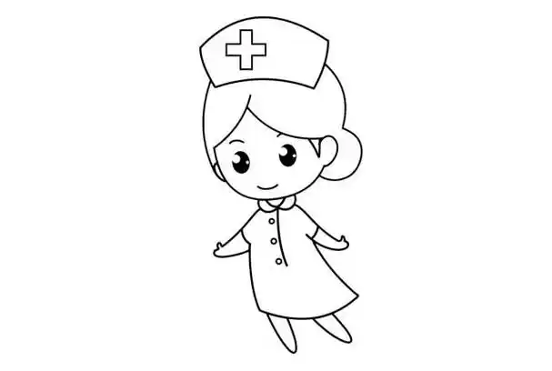 白衣天使简笔画画法步骤教程