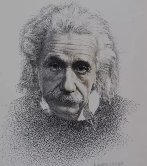 《爱因斯坦》 发绣 孟永国