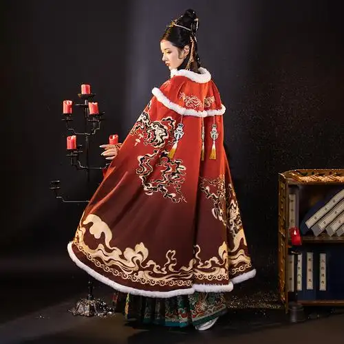 汉服斗篷女冬加厚长款