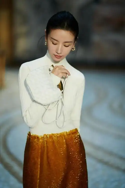 董洁盘发造型简约干练侧颜优越精致迷人