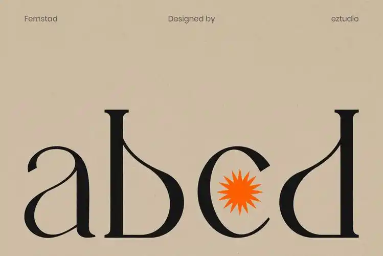 优雅轻奢现代时尚logo杂志海报标题衬线英文字体素材 fernstad