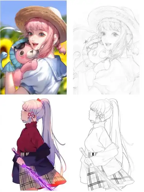 新手临摹练习简单好画的动漫人物素材