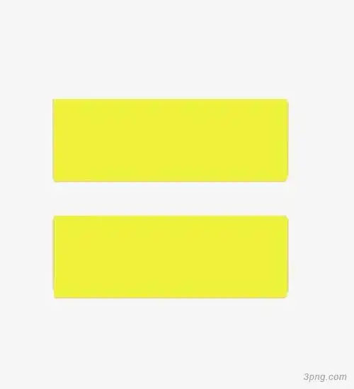 黄色等于号png素材透明免抠图片-图标元素