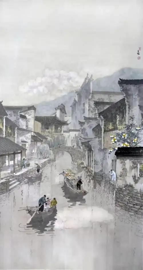 展览将展出周文雍的四个中国画系列:江南古镇,江南小巷,姑苏风情和