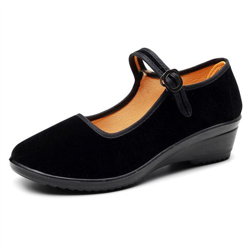 老北京一带浅口布鞋酒店工作妈妈跳广场舞鞋春季老北京布鞋女单黑色一