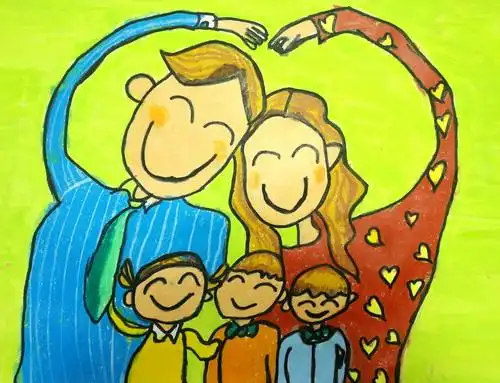 少儿书画作品-《全家福》/儿童书画作品《全家福》欣赏_中国少儿美术