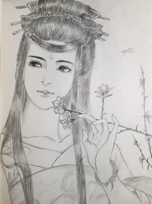 临摹伊吹五月图,三生三世十里桃花 白浅