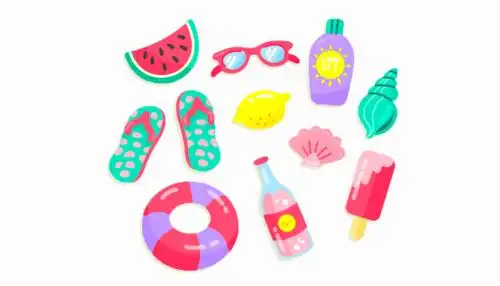 手绘可爱夏天元素矢量素材aiepspng