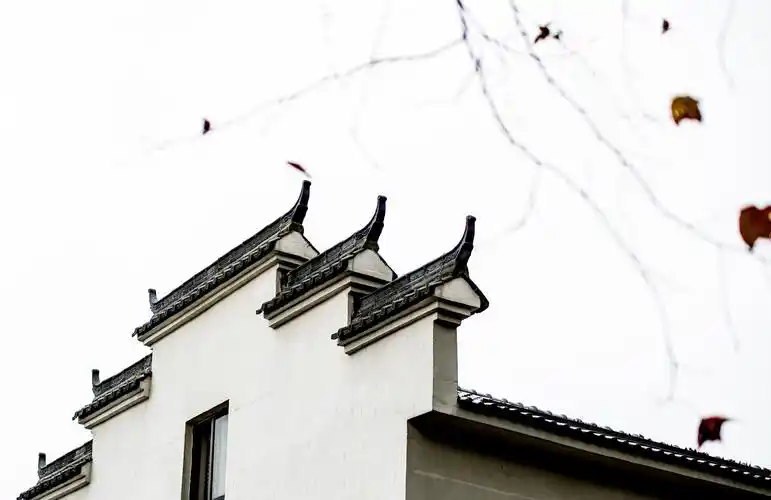 白墙黛瓦马头墙,典型的徽派建筑.