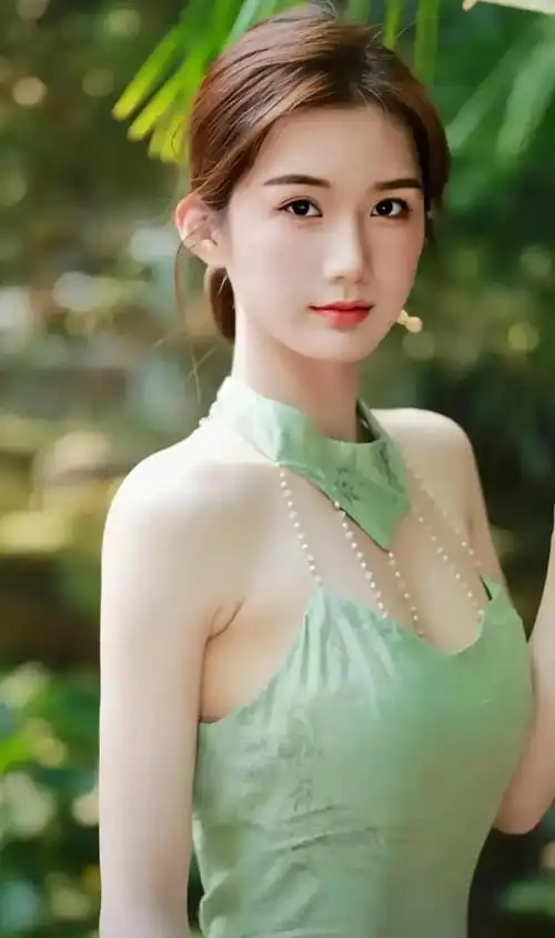 香肩美背身材窈窕肌肤白润