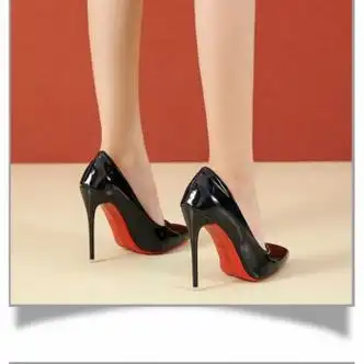 淑游35-45码 2022新款春秋细跟12cm高跟鞋漆皮浅口单鞋男士变装伪娘