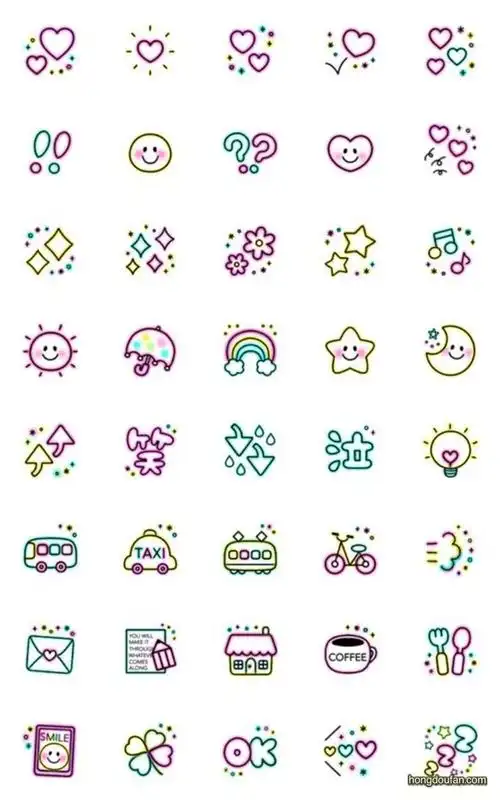 简单可爱的爱心微笑音符房子咖啡符号手绘小图案简笔画大全