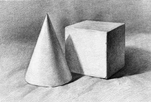 石膏几何体素描作品欣赏适合素描初学者