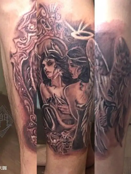 天使与魔鬼_纹身图案手稿图片_泰紫的纹身作品集