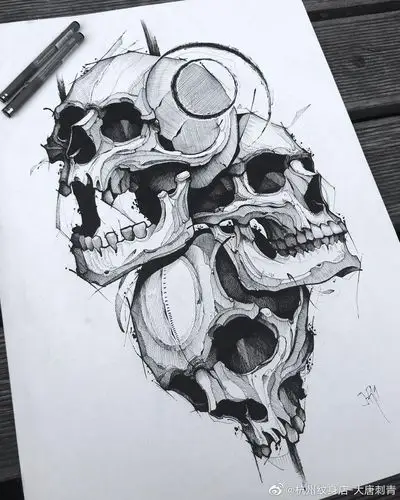 纹身骷髅系列纹身手稿分享