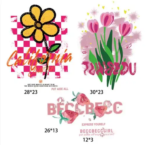 新款女装花朵服装印花图案diy衣服烫印烫图热转印烫画图案现货