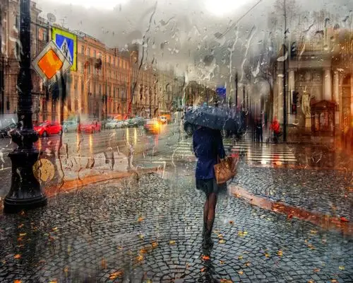 &设计,建筑,地点,城市,街道,服装,短裙,雨伞,自然,雨,水滴,玻璃