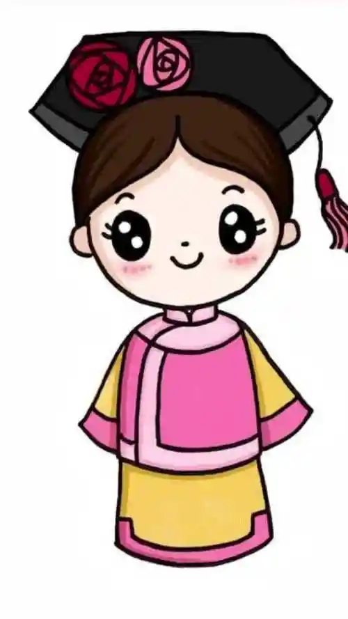 漂亮的小宫女简笔画