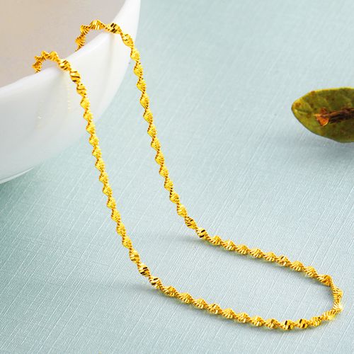 越南沙金项链女士镀24k仿真黄金时尚个性饰品细线锁骨链颈链首饰