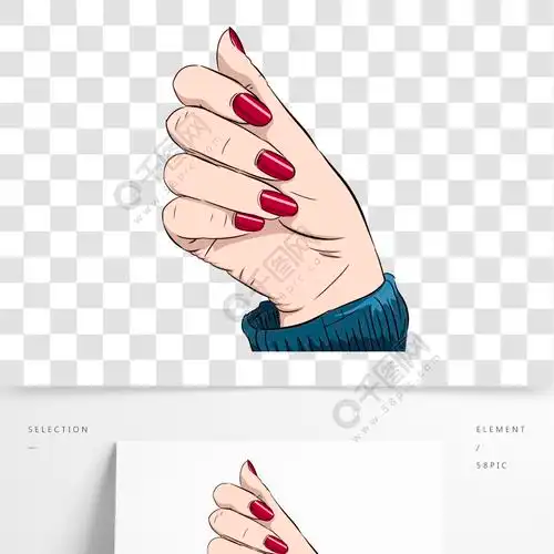 美甲手指手指甲美手涂指甲指甲油卡通矢量