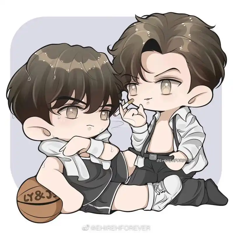 李玉刚打完球,好热~~  简哥:~诶嘿~~06  李玉  简隋英  #188男团