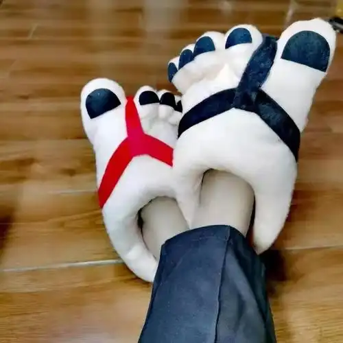 朴珀妮创意搞怪大脚丫棉拖鞋情侣款个性恶搞笑大码五趾室内毛绒居家