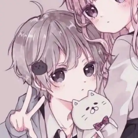 姐弟头像一左一右 真人 - 带字情侣头像!