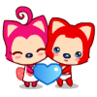 阿狸桃子满满的爱心_卡通情侣头像图片_扣扣居