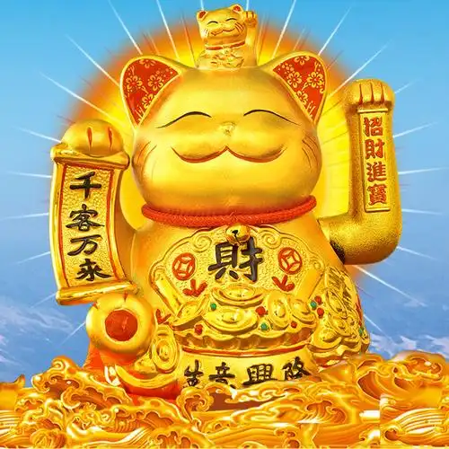 存钱罐招财猫小_金色招财猫摆件开业店铺发财礼品大小号存钱罐招财进