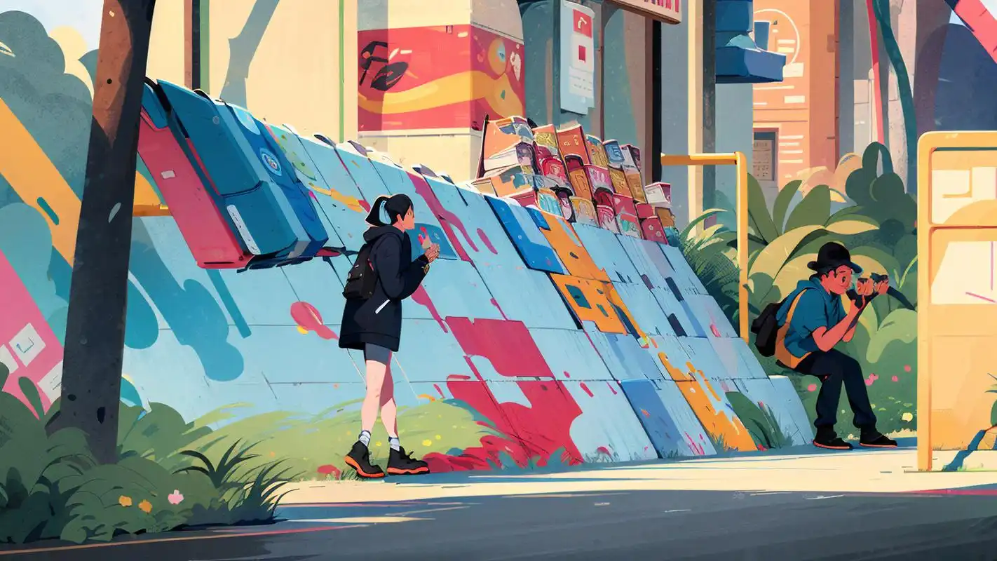 96涂鸦风城市街景壁纸精选