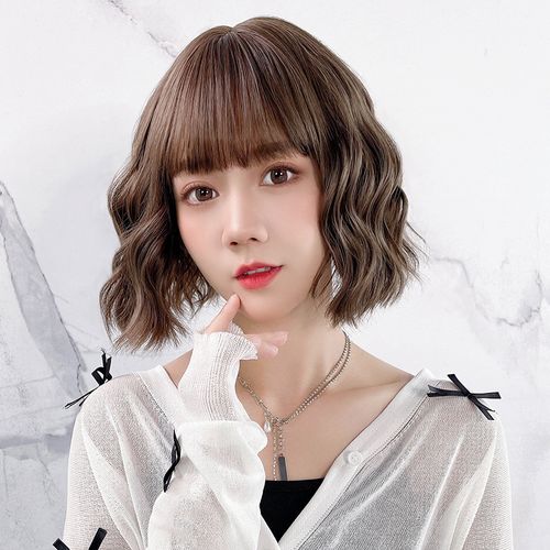 假发女短发网红羊毛卷发型蓬松自然蛋蛋卷修颜圆脸逼真整顶假头套