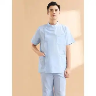 梦鸥亭洗手衣男刷手服男护士服短袖分体套装一套口腔牙科白大褂短款