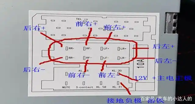 汽车低音炮接线图方法