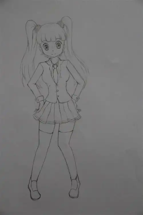 动漫人物简笔画全身步骤少女q版