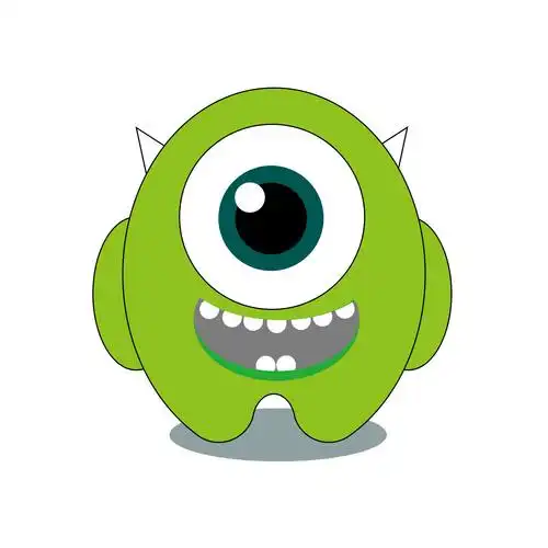 ps鼠绘 教你绘制一个绿色独眼卡通小怪兽