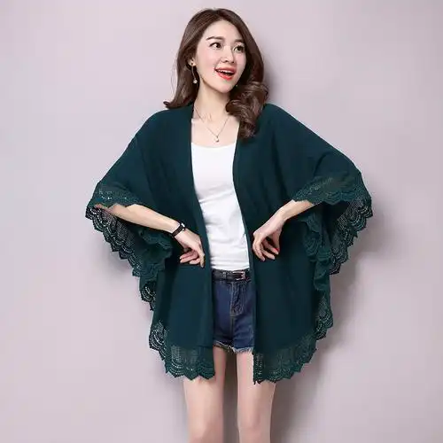 天尼芬披肩外套蕾丝小披肩外套女春秋披风旗袍外搭中长款气质薄斗篷