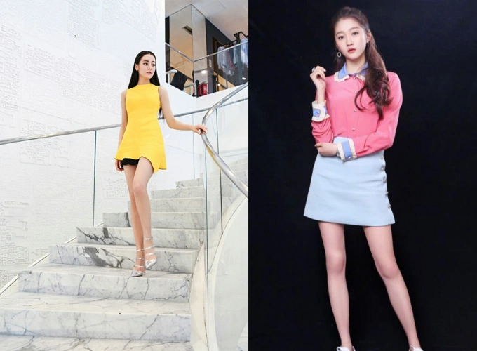 关晓彤vs迪丽热巴,晓彤藏不住的大长腿性感诱人,活该鹿晗迷恋她