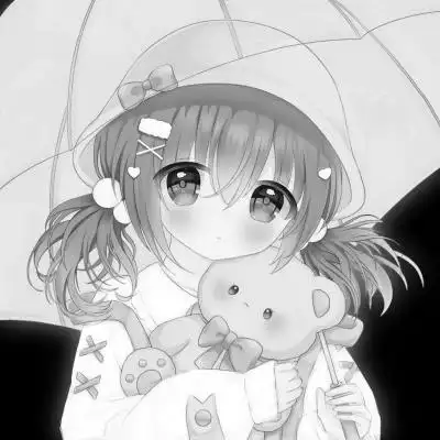 超可爱的黑白动漫女生头像图片