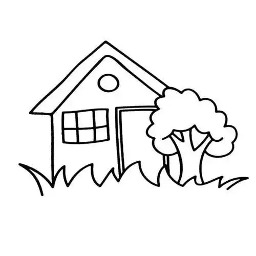 花和房子的简笔画