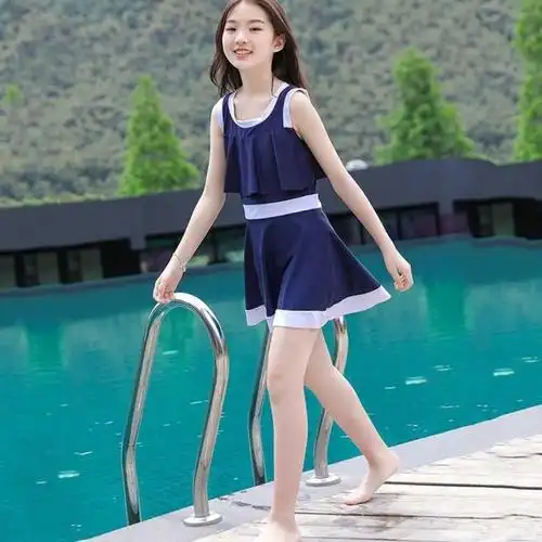 特价乔14女_乔呐阿睇哒儿童游泳衣女孩9-14岁学生5-8岁公主小童中大童