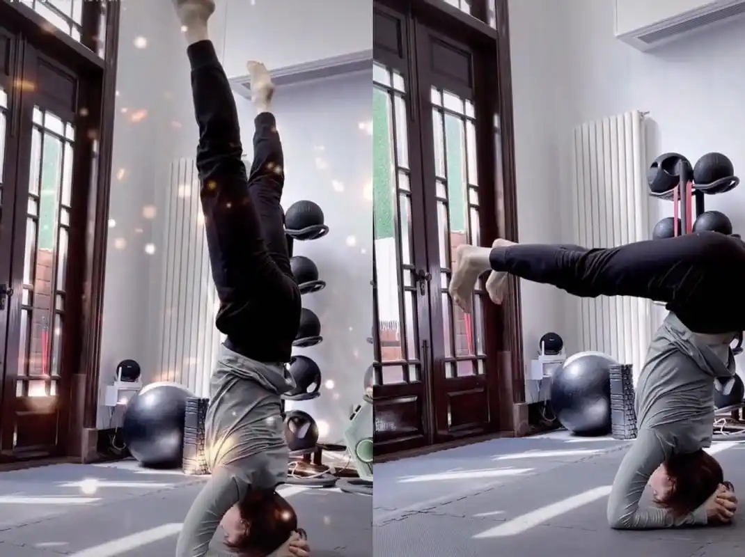 孙俪晒高难度瑜伽动作像在玩杂技动作娴熟堪称健身达人了