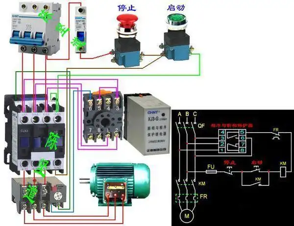 断相与相序保护继电器与过载继电器可以一起用不啊怎么接线